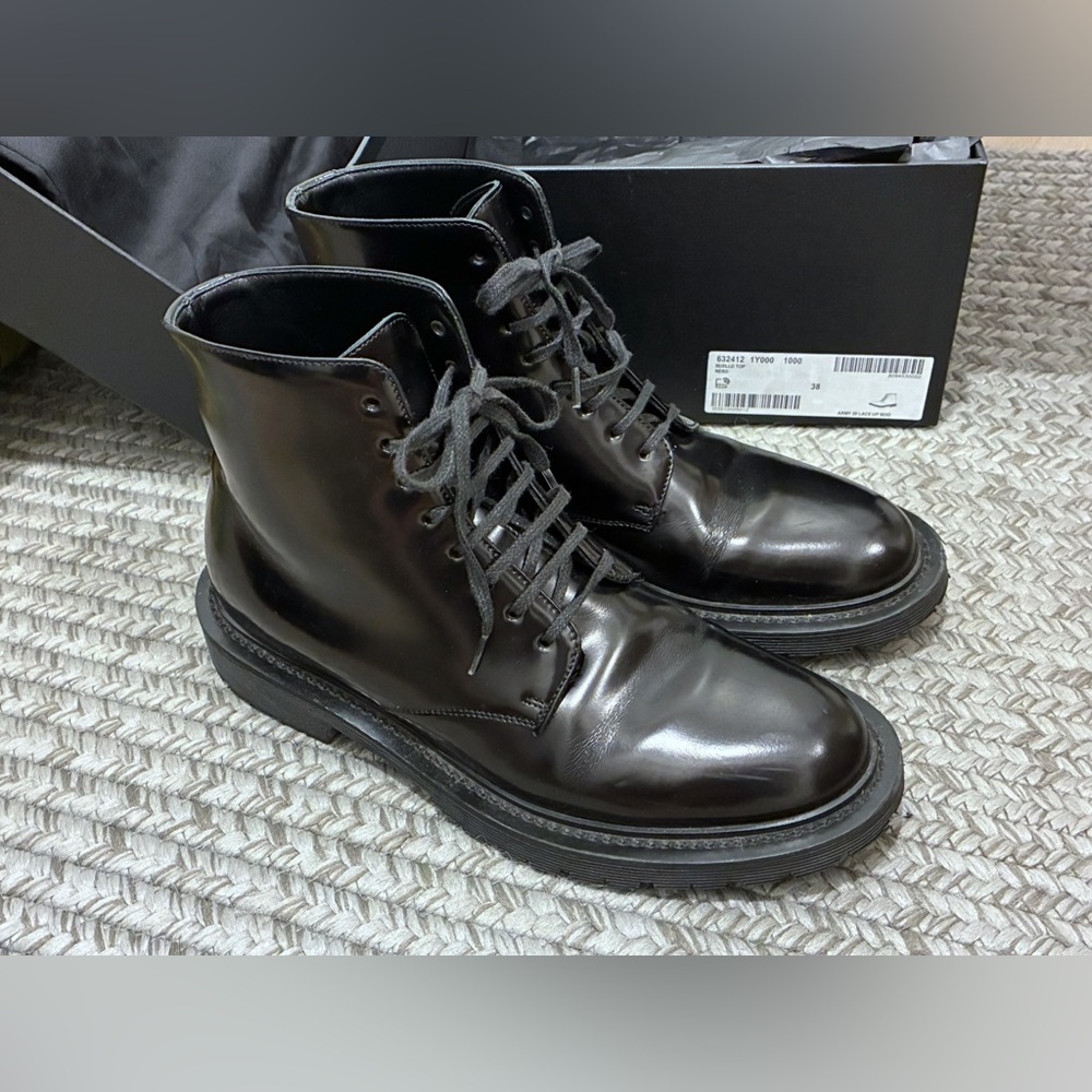 Saint Laurent black leather ankle boots